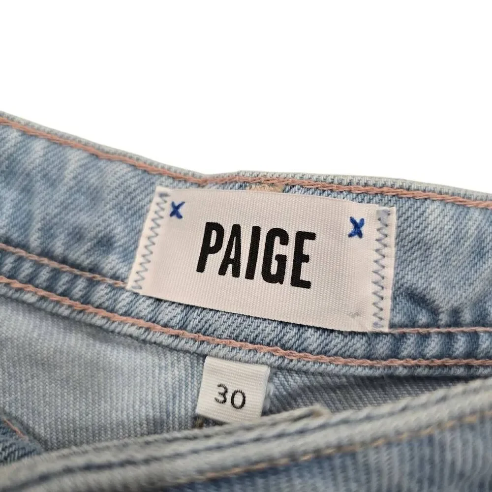 Paige Noella Cut-off Shorts Women's 30 Blue Denim‎ Effortlessly Relaxed Zip Fly